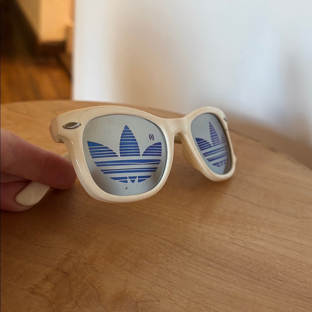 vintage Adidas logo mirror lens white sunglasses from Alife NYC 2001